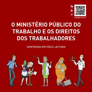 Capa da cartilha “O Ministério Público do Trabalho e os Direitos dos Trabalhadores – Conteúdo em fácil leitura”, que tem como objetivo auxiliar no primeiro emprego das pessoas com deficiência intelectual.